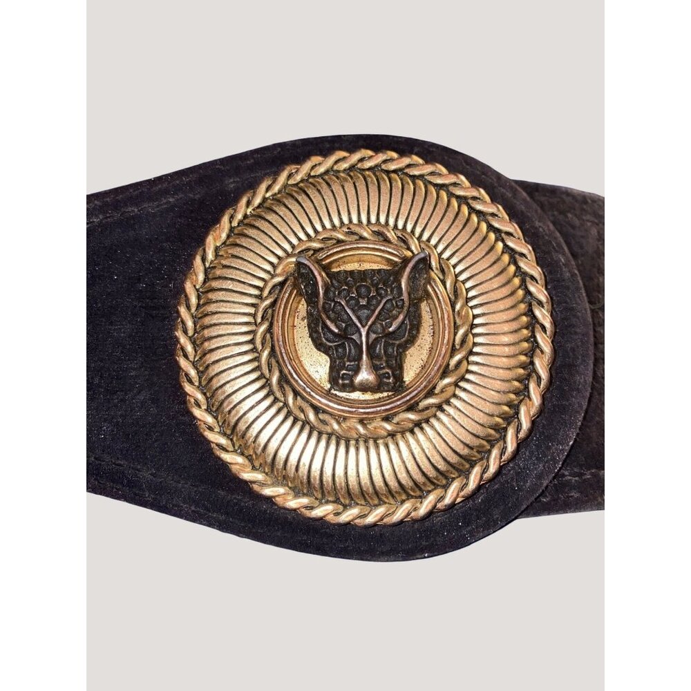 Belt Spandex Size ML Nicki Minaj Black Gold Panther  Leopard Cat  Buckle